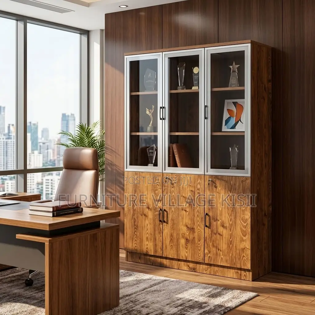Advanced Wooden 3-Door Storage Office Cabinet
