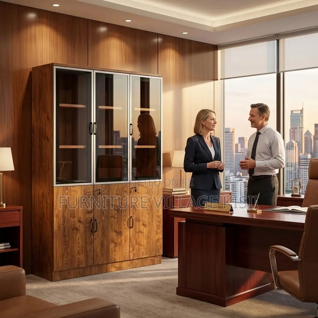 Advanced Wooden 3-Door Storage Office Cabinet