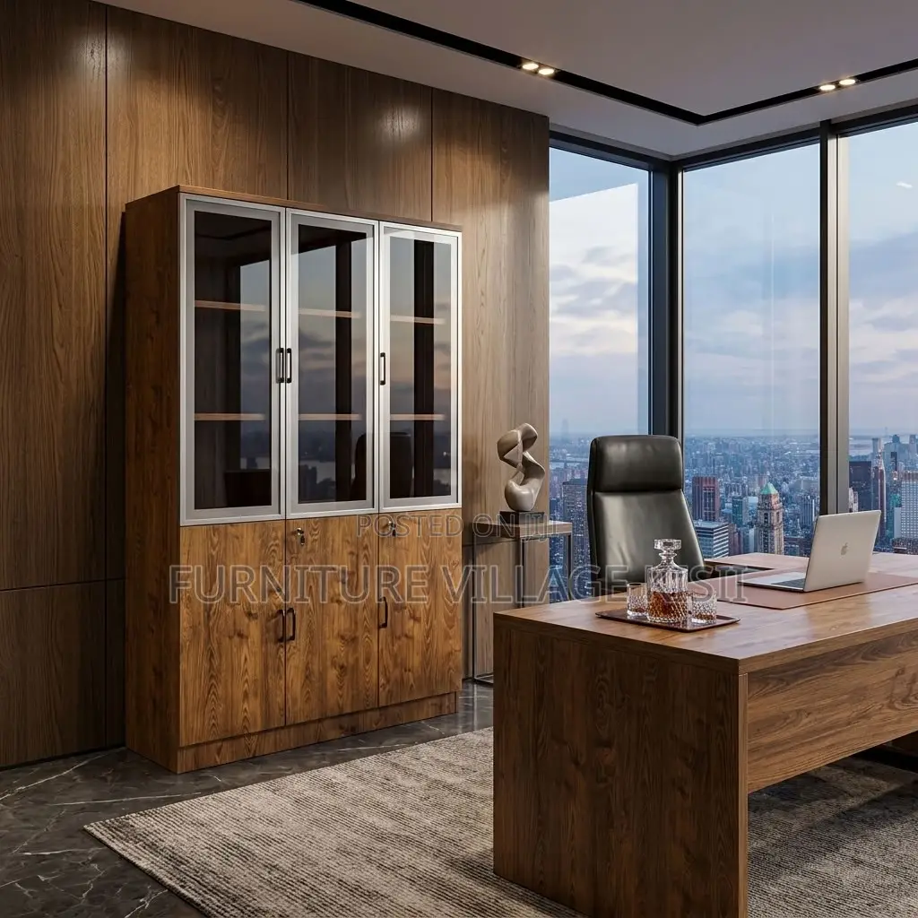Advanced Wooden 3-Door Storage Office Cabinet