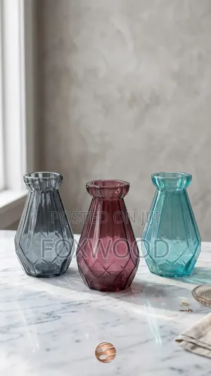Diamond Faceted Coloured Vase.