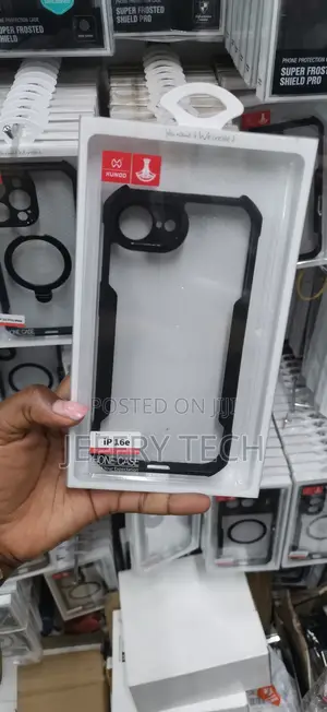Xundd Beatle Series Clear and Black Phone Case for the iPhone 16e.