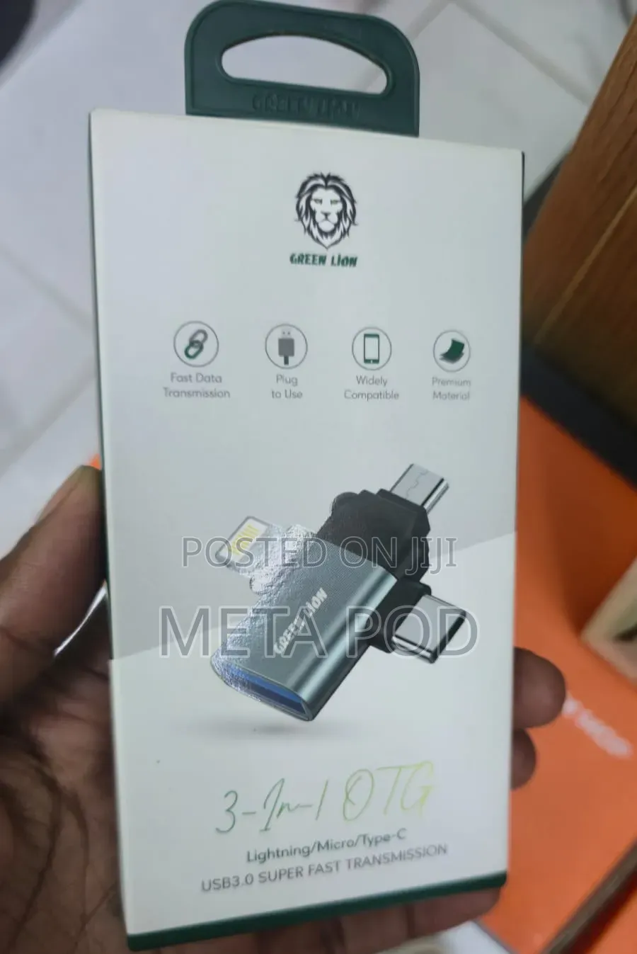 Green Lion 3 in 1 OTG (Lighting/Micro/Type -C)