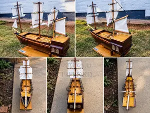 Handcrafted Wooden Pirate Galleon Ship (Large Home & Office Decor)