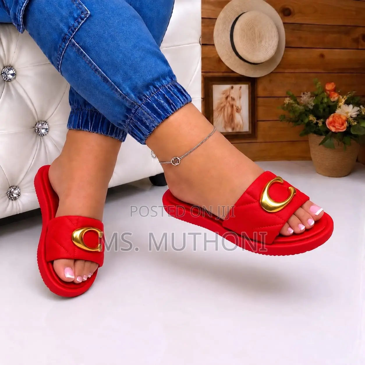 Coach Quilted Slide/ Sandals Size 37-42