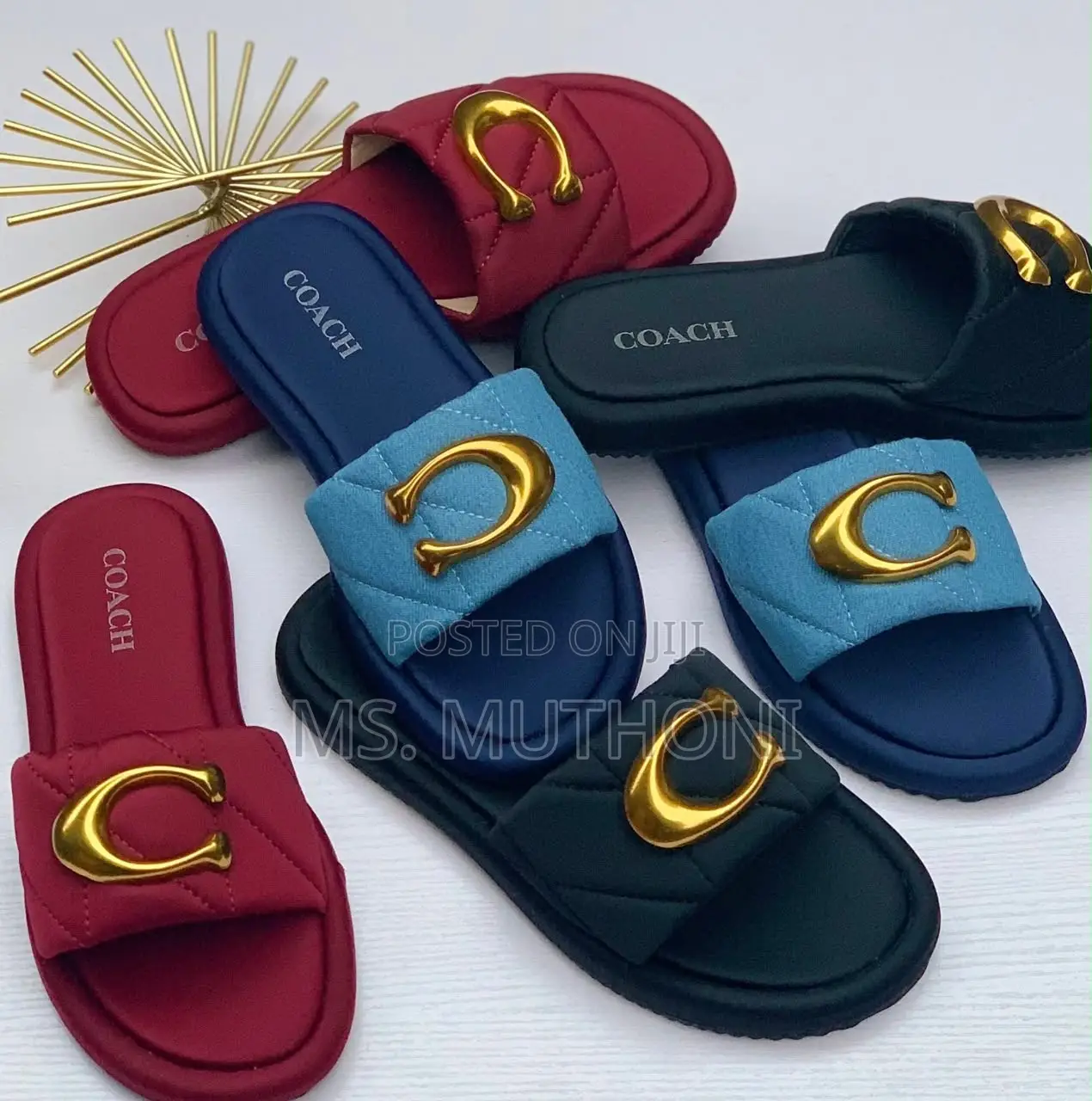 Coach Quilted Slide/ Sandals Size 37-42