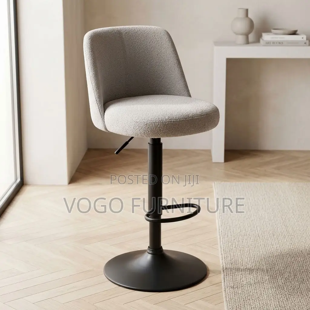 Bar Stool; Gray Swivel Bar Stool