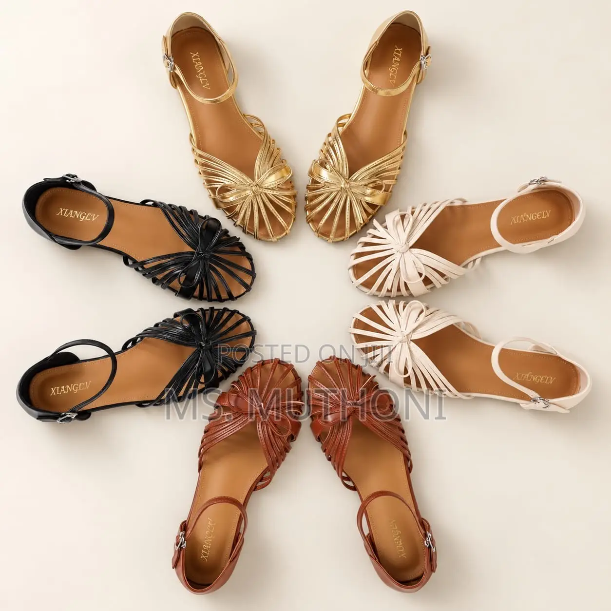 Chic, Low-Heel Strappy Cage Sandals :37-41