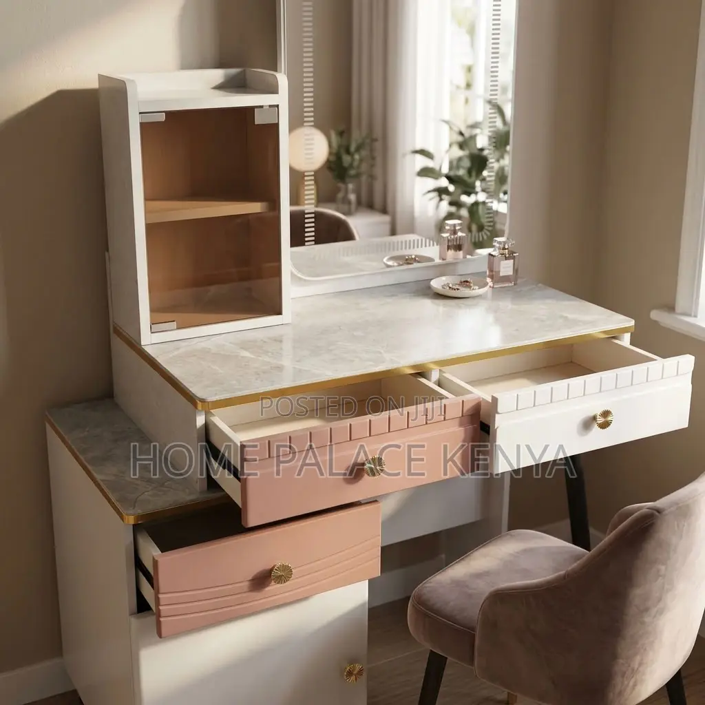 Vanity Set; LED Square Mirrored Vanity Set