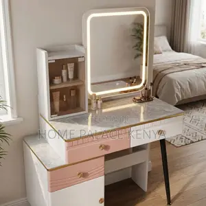 Vanity Set; LED Square Mirrored Vanity Set