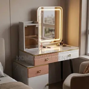 Vanity Set; LED Square Mirrored Vanity Set