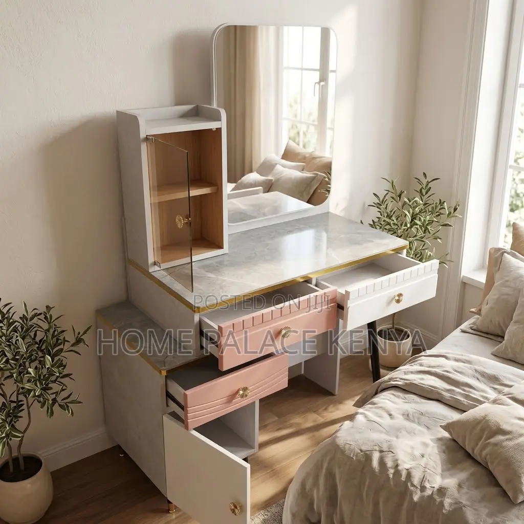 Vanity Set; LED Square Mirrored Vanity Set