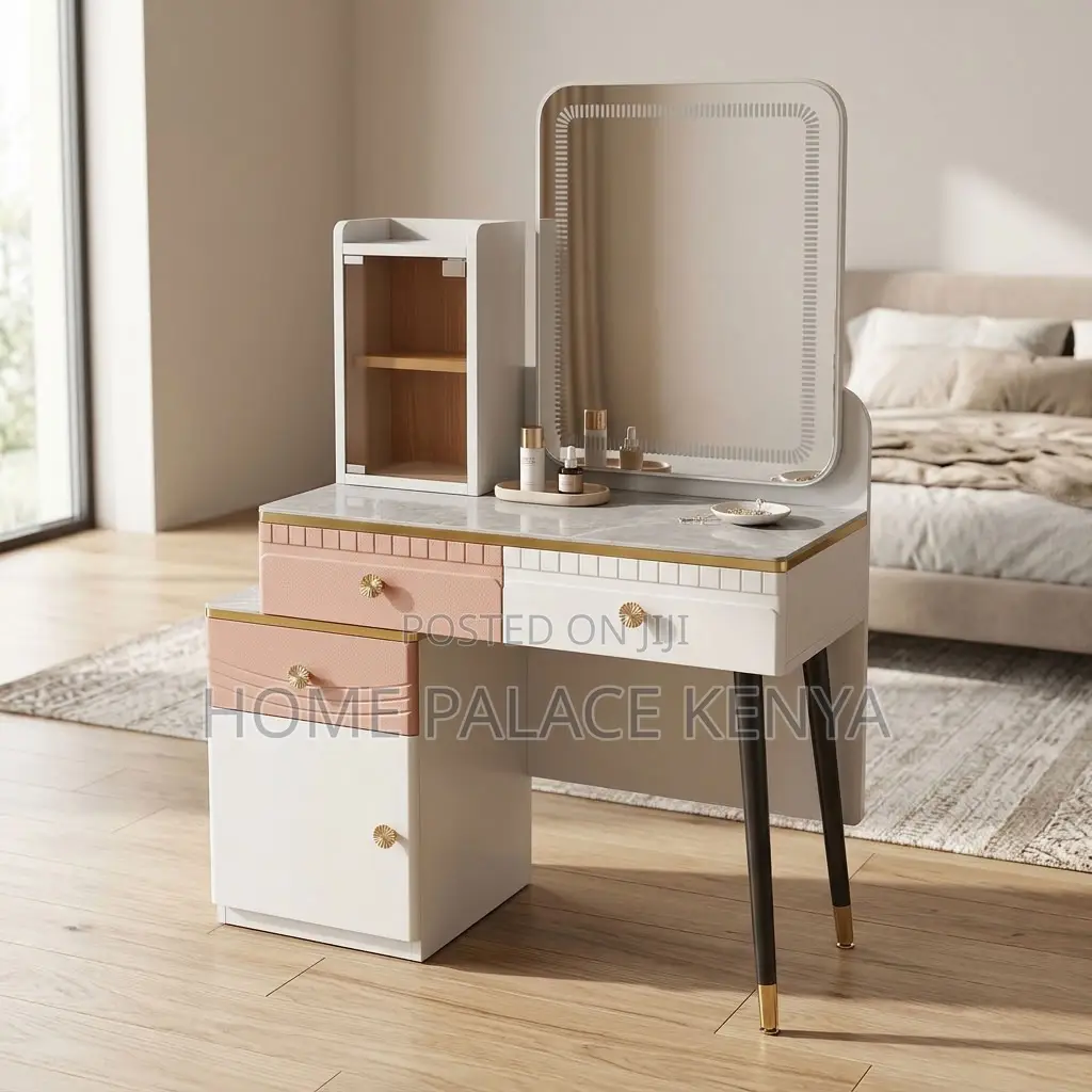 Vanity Set; LED Square Mirrored Vanity Set