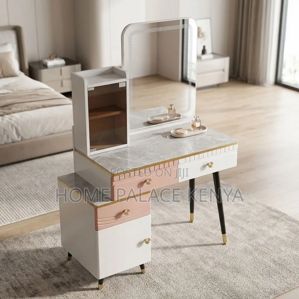 Vanity Set; LED Square Mirrored Vanity Set