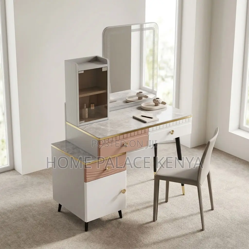 Vanity Set; LED Square Mirrored Vanity Set