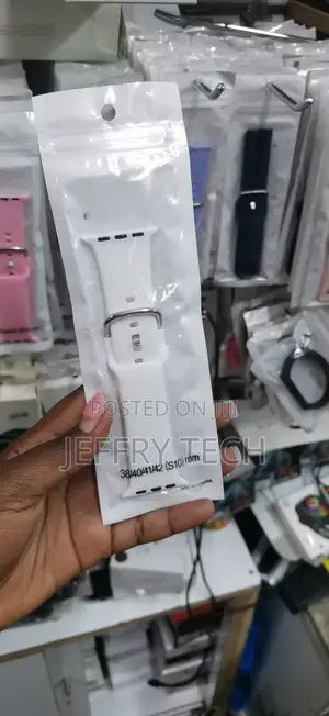 White Silicone Replacement Sport Band for an Apple Watch,