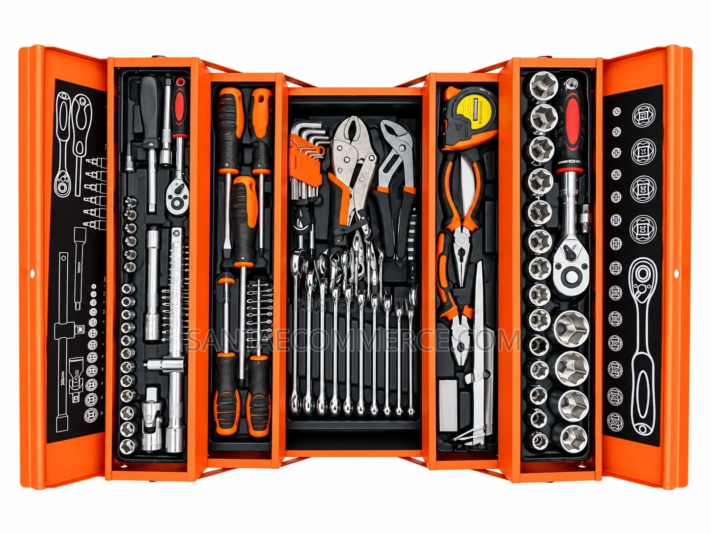 85-Piece Professional Mechanic Tool Set With Metal Toolbox