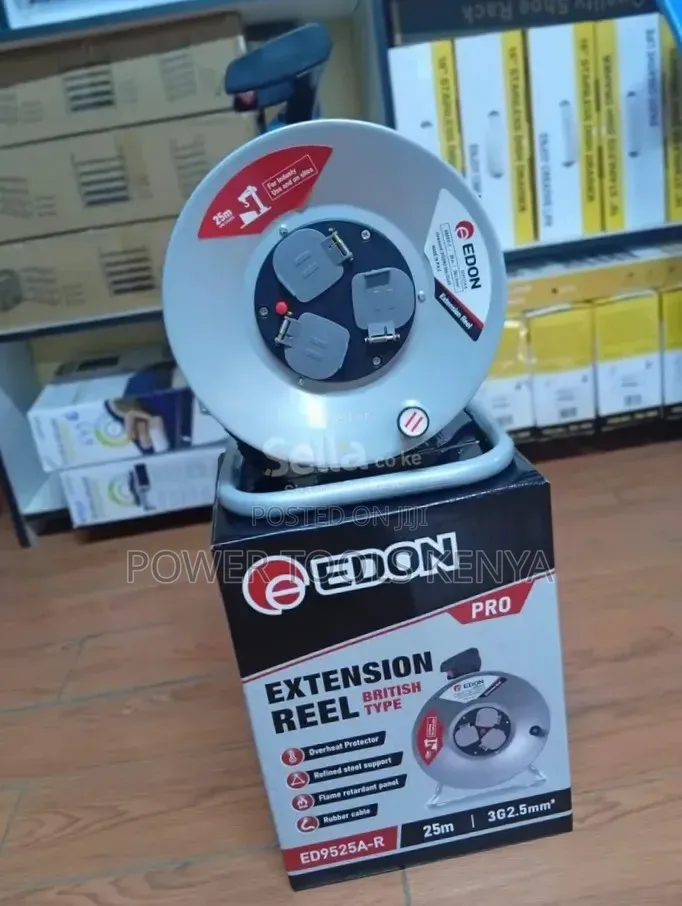 Edon Pro 25M Heavy Duty Extension Cable Reel
