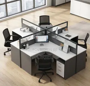 4-Way Office Workstation Desk for Modern Team Environments