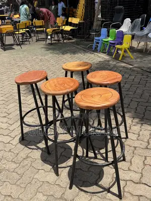 Round Wooden Mahogany Stool
