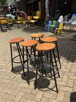Round Wooden Mahogany Stool
