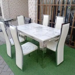 Dining Table; 6-Seater Marble Table