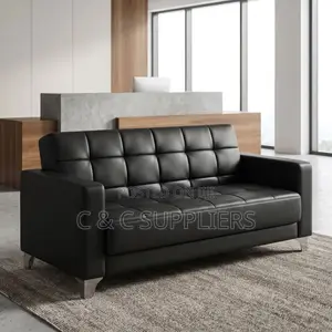 2-Seater Tufted Leather Sofa.
