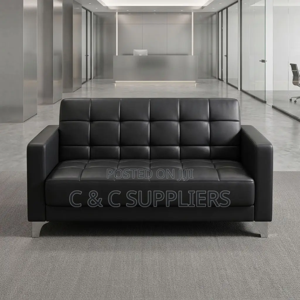 2-Seater Tufted Leather Sofa.
