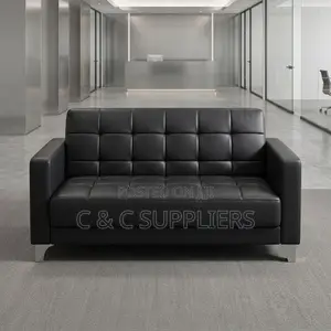 2-Seater Tufted Leather Sofa.