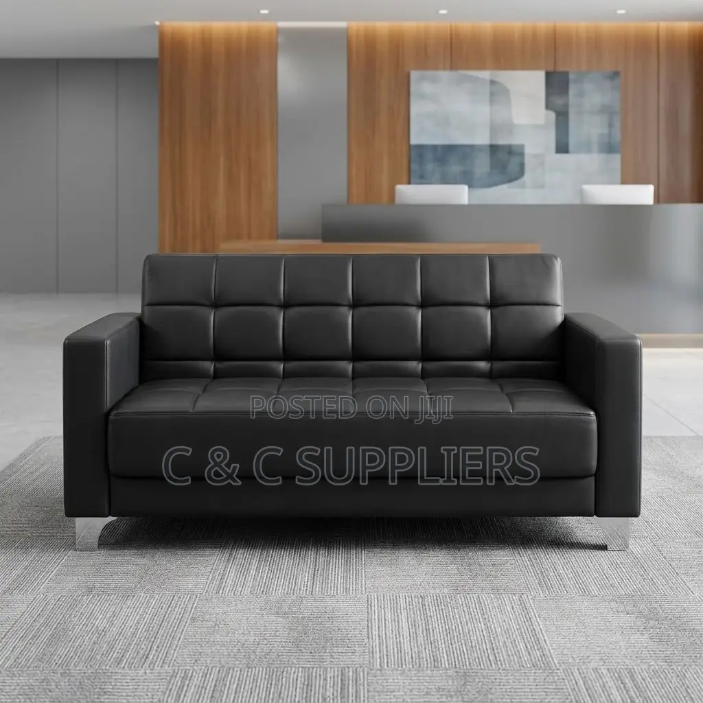 2-Seater Tufted Leather Sofa.