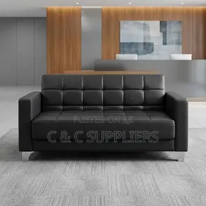 2-Seater Tufted Leather Sofa.
