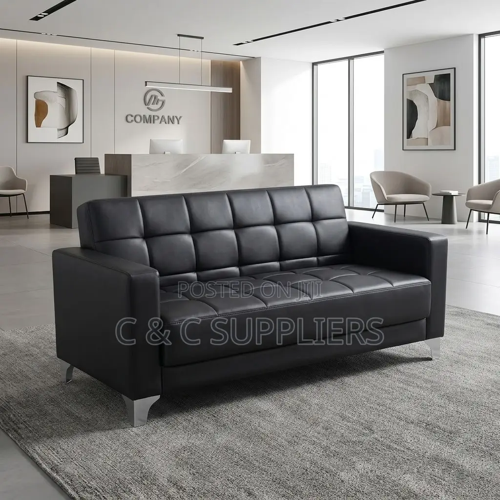 2-Seater Tufted Leather Sofa.