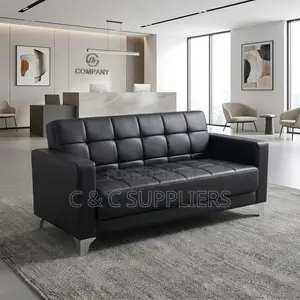 2-Seater Tufted Leather Sofa.