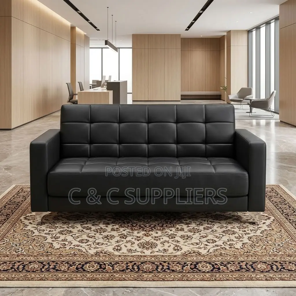 2-Seater Tufted Leather Sofa.