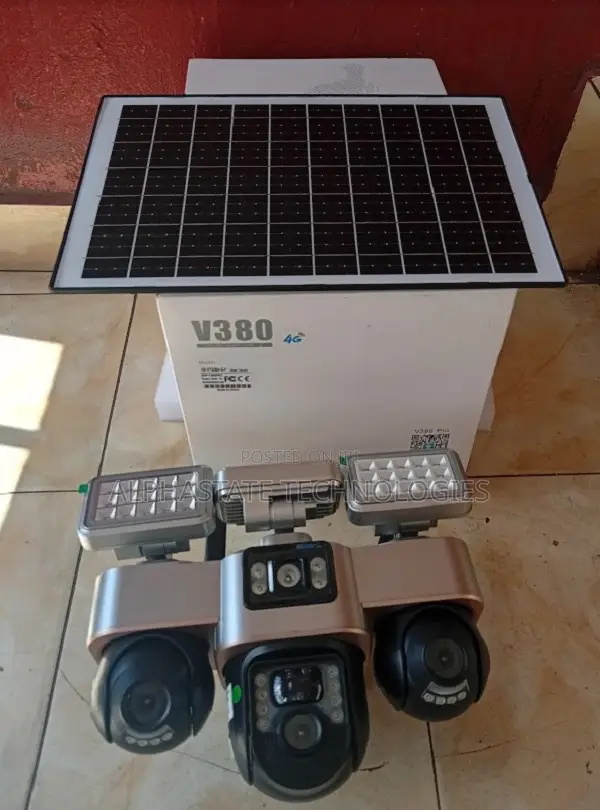 V380Pro Wireless Outdoor, VTS 30 Triple Lens 4g Solar With LED Lights