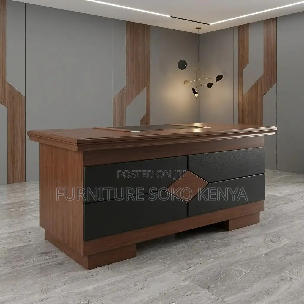 Mahogany Executive Table | 1200MM Brown Desk With Drawer