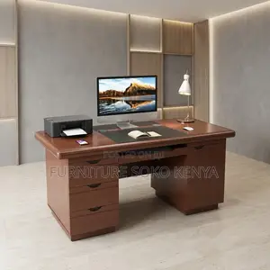 Mahogany Executive Table | 1200MM Brown Desk With Drawer