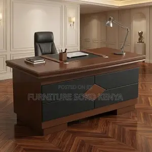 Mahogany Executive Table | 1200MM Brown Desk With Drawer