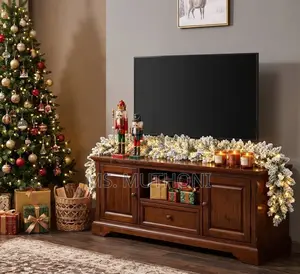 Pre-Lit Snow-Flocked Spruce Garland (2.7 M)