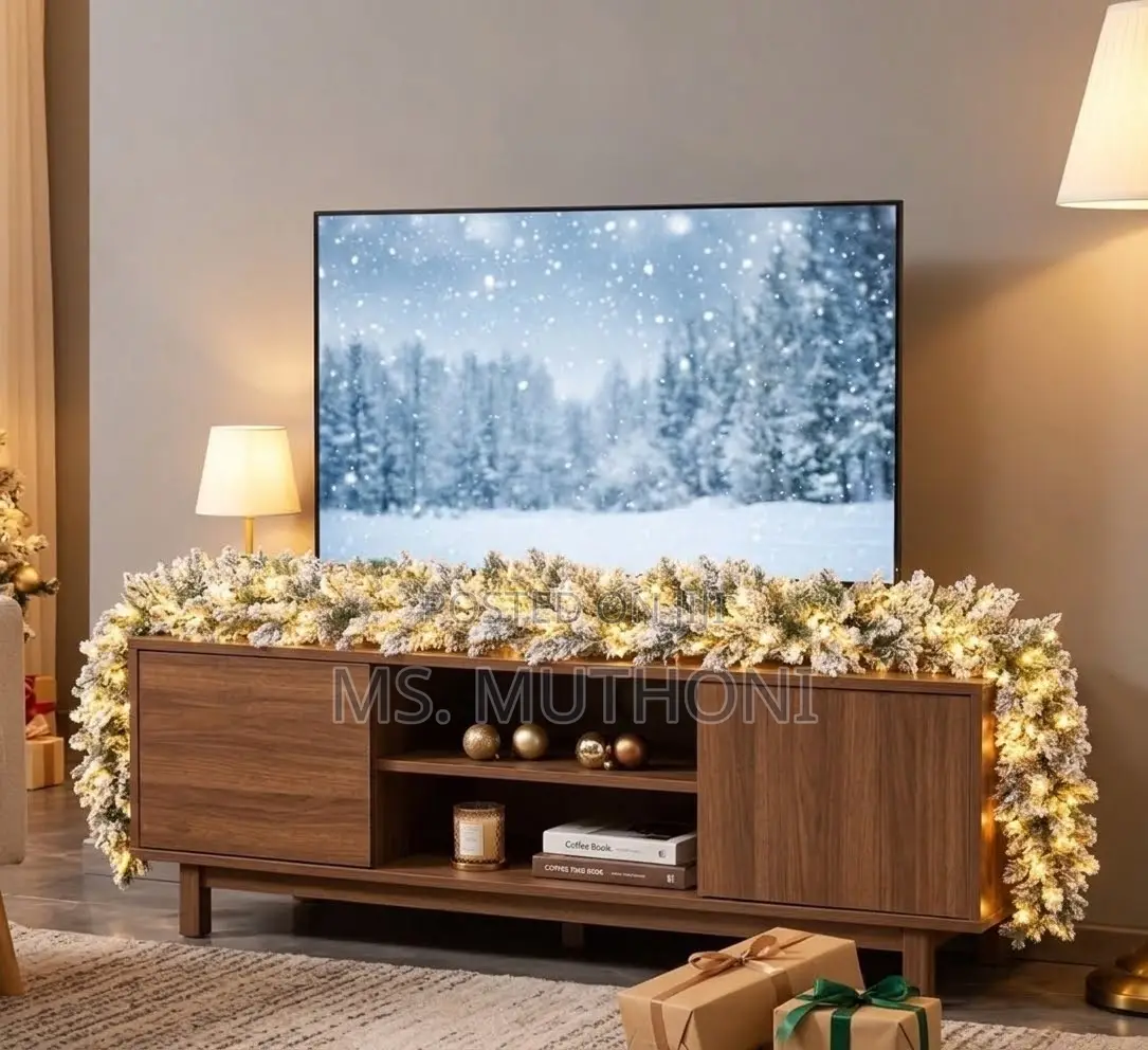 Pre-Lit Snow-Flocked Spruce Garland (2.7 M)