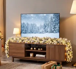 Pre-Lit Snow-Flocked Spruce Garland (2.7 M)