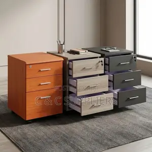 3-Drawer Wooden Mobile Pedestal-Custom