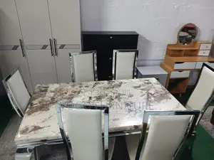 Dining Table; 6-Seater Marble Table