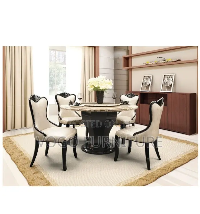 Dining Table; Round Marble Dining Table