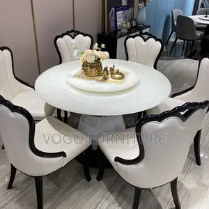 Dining Table; Round Marble Dining Table