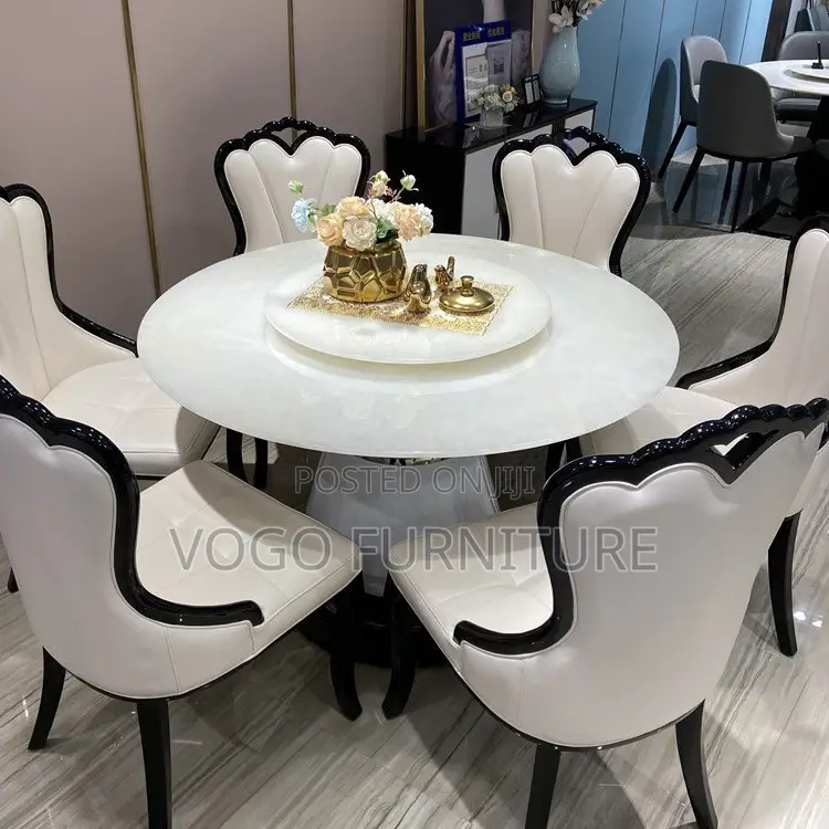 Dining Table; Round Marble Dining Table