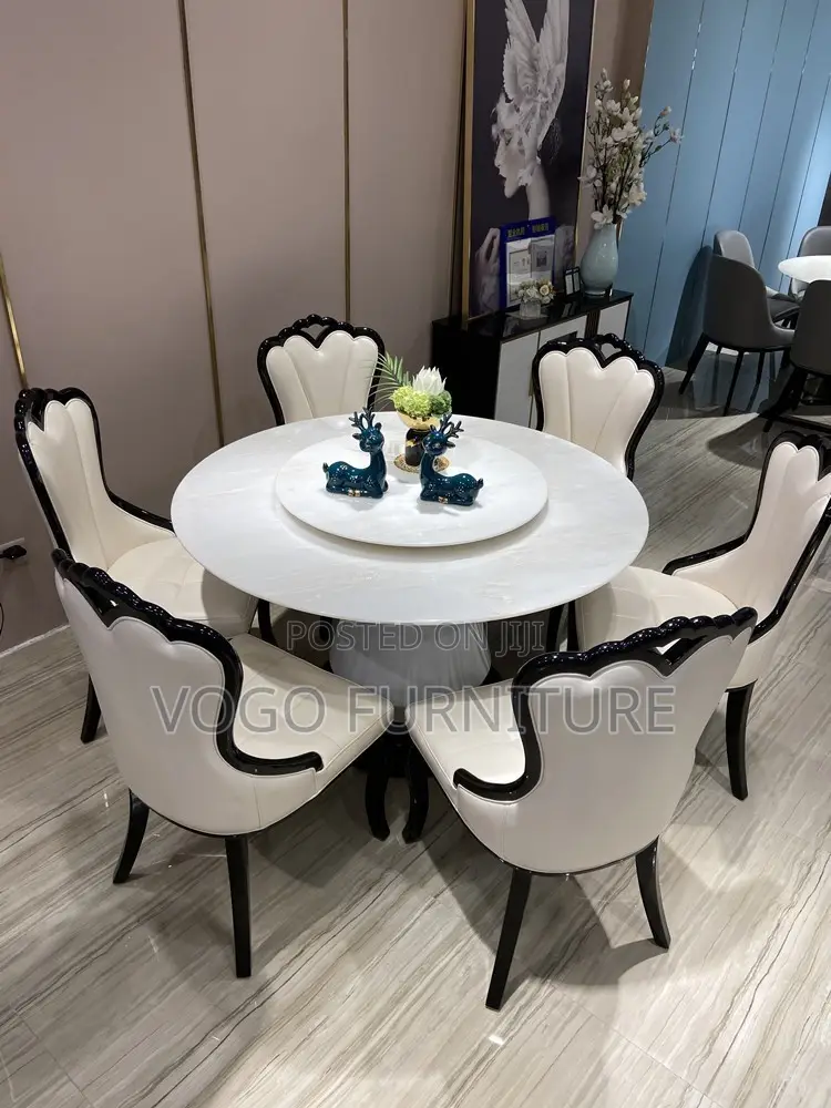 Dining Table; Round Marble Dining Table