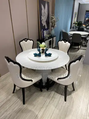 Dining Table; Round Marble Dining Table