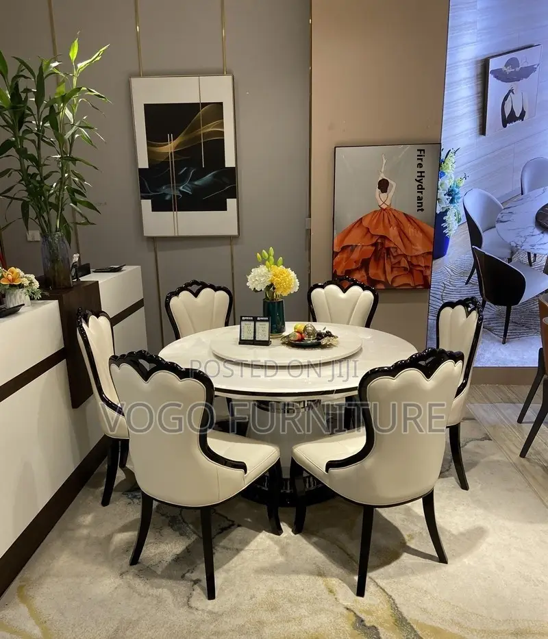 Dining Table; Round Marble Dining Table