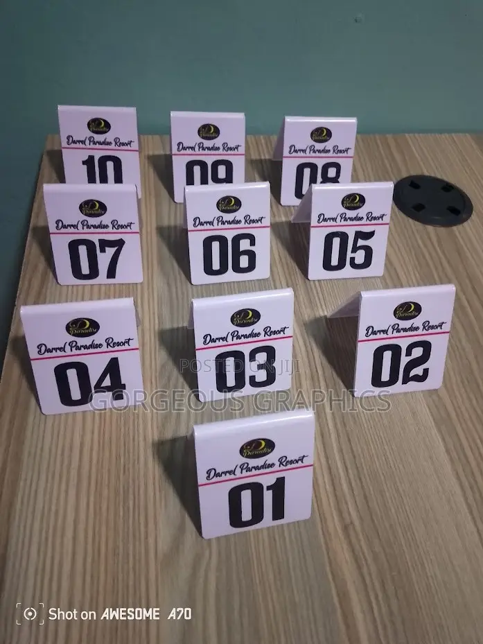 Mini Table Numbers