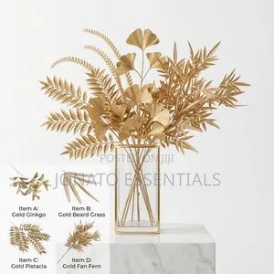 Artificial Gold Leaves Floral Decor Stems Home Decor